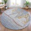 Piper Looms Chantille Coastal ACN2084 Blue Machine Washable Area Rug Round Lifestyle Image Feature