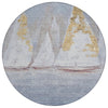 Piper Looms Chantille Coastal ACN2084 Blue Machine Washable Area Rug Round Main Image