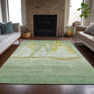 Piper Looms Chantille Coastal ACN2084 Green Machine Washable Area Rug Lifestyle Image Feature