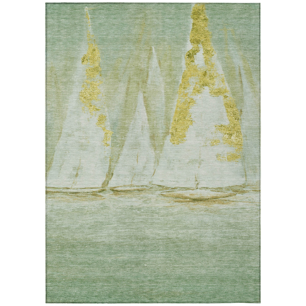 Piper Looms Chantille Coastal ACN2084 Green Machine Washable Area Rug main image