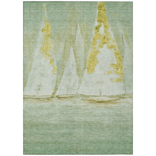 Piper Looms Chantille Coastal ACN2084 Green Machine Washable Area Rug main image
