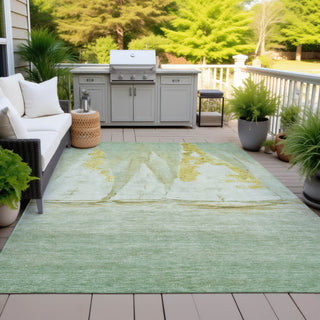 Piper Looms Chantille Coastal ACN2084 Green Machine Washable Area Rug Outdoor Lifestyle Image Feature
