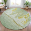 Piper Looms Chantille Coastal ACN2084 Green Machine Washable Area Rug Round Lifestyle Image Feature