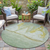 Piper Looms Chantille Coastal ACN2084 Green Machine Washable Area Rug Round Outdoor Lifestyle Image Feature