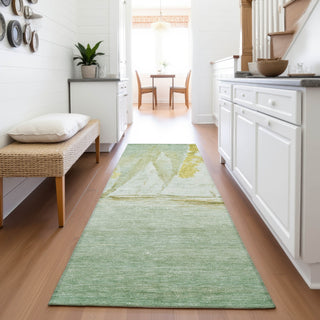 Piper Looms Chantille Coastal ACN2084 Green Machine Washable Area Rug Runner Lifestyle Image Feature