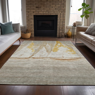 Piper Looms Chantille Coastal ACN2084 Taupe Machine Washable Area Rug Lifestyle Image Feature