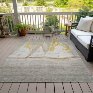 Piper Looms Chantille Coastal ACN2084 Taupe Machine Washable Area Rug Outdoor Lifestyle Image Feature