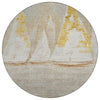 Piper Looms Chantille Coastal ACN2084 Taupe Machine Washable Area Rug Round Main Image
