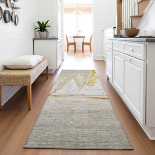 Piper Looms Chantille Coastal ACN2084 Taupe Machine Washable Area Rug Runner Lifestyle Image Feature