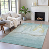 Piper Looms Chantille Coastal ACN2084 Teal Machine Washable Area Rug Lifestyle Image Feature