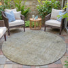 Piper Looms Chantille Abstract ACN2087 Beige Machine Washable Area Rug Round Outdoor Lifestyle Image Feature