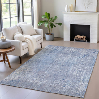 Piper Looms Chantille Abstract ACN2087 Blue Machine Washable Area Rug Lifestyle Image Feature