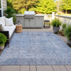 Piper Looms Chantille Abstract ACN2087 Blue Machine Washable Area Rug Outdoor Lifestyle Image Feature