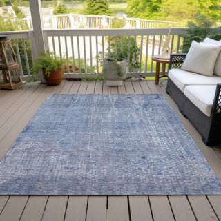 Piper Looms Chantille Abstract ACN2087 Blue Machine Washable Area Rug Outdoor Lifestyle Image Feature