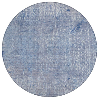 Piper Looms Chantille Abstract ACN2087 Blue Machine Washable Area Rug Round Main Image