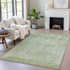 Piper Looms Chantille Abstract ACN2087 Green Machine Washable Area Rug Lifestyle Image Feature