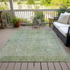 Piper Looms Chantille Abstract ACN2087 Green Machine Washable Area Rug Outdoor Lifestyle Image Feature