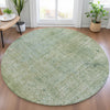 Piper Looms Chantille Abstract ACN2087 Green Machine Washable Area Rug Round Lifestyle Image Feature