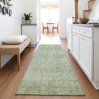 Piper Looms Chantille Abstract ACN2087 Green Machine Washable Area Rug Runner Lifestyle Image Feature