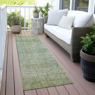 Piper Looms Chantille Abstract ACN2087 Green Machine Washable Area Rug Runner Outdoor Lifestyle Image Feature
