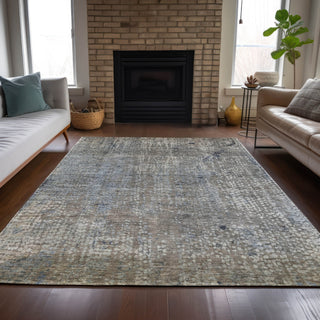 Piper Looms Chantille Abstract ACN2087 Taupe Machine Washable Area Rug Lifestyle Image Feature
