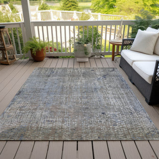 Piper Looms Chantille Abstract ACN2087 Taupe Machine Washable Area Rug Outdoor Lifestyle Image Feature