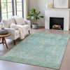 Piper Looms Chantille Abstract ACN2087 Teal Machine Washable Area Rug Lifestyle Image Feature