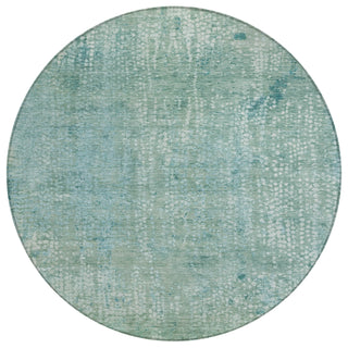 Piper Looms Chantille Abstract ACN2087 Teal Machine Washable Area Rug Round Main Image