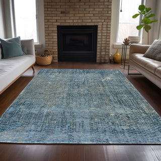 Piper Looms Chantille Abstract ACN2088 Blue Machine Washable Area Rug Lifestyle Image Feature