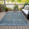 Piper Looms Chantille Abstract ACN2088 Blue Machine Washable Area Rug Outdoor Lifestyle Image Feature