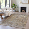 Piper Looms Chantille Abstract ACN2088 Brown Machine Washable Area Rug Lifestyle Image Feature