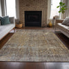 Piper Looms Chantille Abstract ACN2088 Brown Machine Washable Area Rug Lifestyle Image Feature