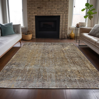 Piper Looms Chantille Abstract ACN2088 Brown Machine Washable Area Rug Lifestyle Image Feature