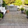 Piper Looms Chantille Abstract ACN2088 Brown Machine Washable Area Rug Outdoor Lifestyle Image Feature