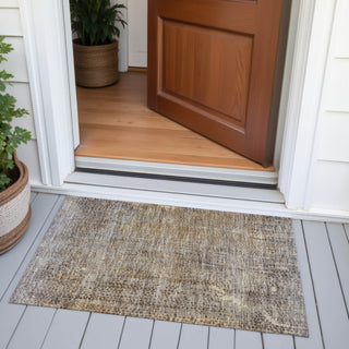 Piper Looms Chantille Abstract ACN2088 Brown Machine Washable Area Rug Scatter Outdoor Lifestyle Image Feature