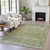 Piper Looms Chantille Abstract ACN2088 Green Machine Washable Area Rug Lifestyle Image Feature