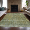 Piper Looms Chantille Abstract ACN2088 Green Machine Washable Area Rug Lifestyle Image Feature