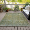 Piper Looms Chantille Abstract ACN2088 Green Machine Washable Area Rug Outdoor Lifestyle Image Feature