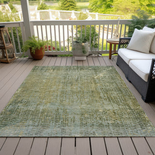 Piper Looms Chantille Abstract ACN2088 Green Machine Washable Area Rug Outdoor Lifestyle Image Feature