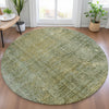 Piper Looms Chantille Abstract ACN2088 Green Machine Washable Area Rug Round Lifestyle Image Feature