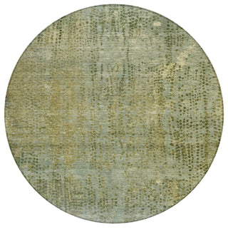 Piper Looms Chantille Abstract ACN2088 Green Machine Washable Area Rug Round Main Image