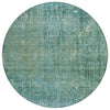 Piper Looms Chantille Abstract ACN2088 Teal Machine Washable Area Rug Round Main Image
