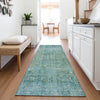 Piper Looms Chantille Abstract ACN2088 Teal Machine Washable Area Rug Runner Lifestyle Image Feature