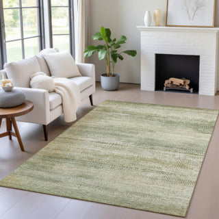 Piper Looms Chantille Abstract ACN2089 Aloe Machine Washable Area Rug Lifestyle Image Feature