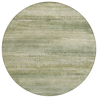 Piper Looms Chantille Abstract ACN2089 Aloe Machine Washable Area Rug Round Main Image
