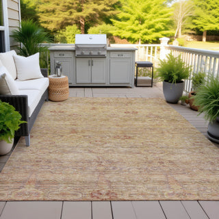 Piper Looms Chantille Global ACN2090 Coral Machine Washable Area Rug Outdoor Lifestyle Image Feature