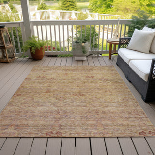 Piper Looms Chantille Global ACN2090 Coral Machine Washable Area Rug Outdoor Lifestyle Image Feature