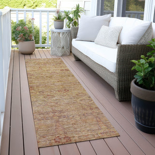 Piper Looms Chantille Global ACN2090 Coral Machine Washable Area Rug Runner Outdoor Lifestyle Image Feature