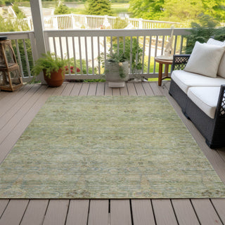 Piper Looms Chantille Global ACN2090 Green Machine Washable Area Rug Outdoor Lifestyle Image Feature