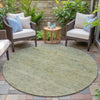 Piper Looms Chantille Global ACN2090 Green Machine Washable Area Rug Round Outdoor Lifestyle Image Feature